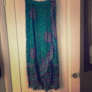 Anthropologie Ruffed Midi Skirt